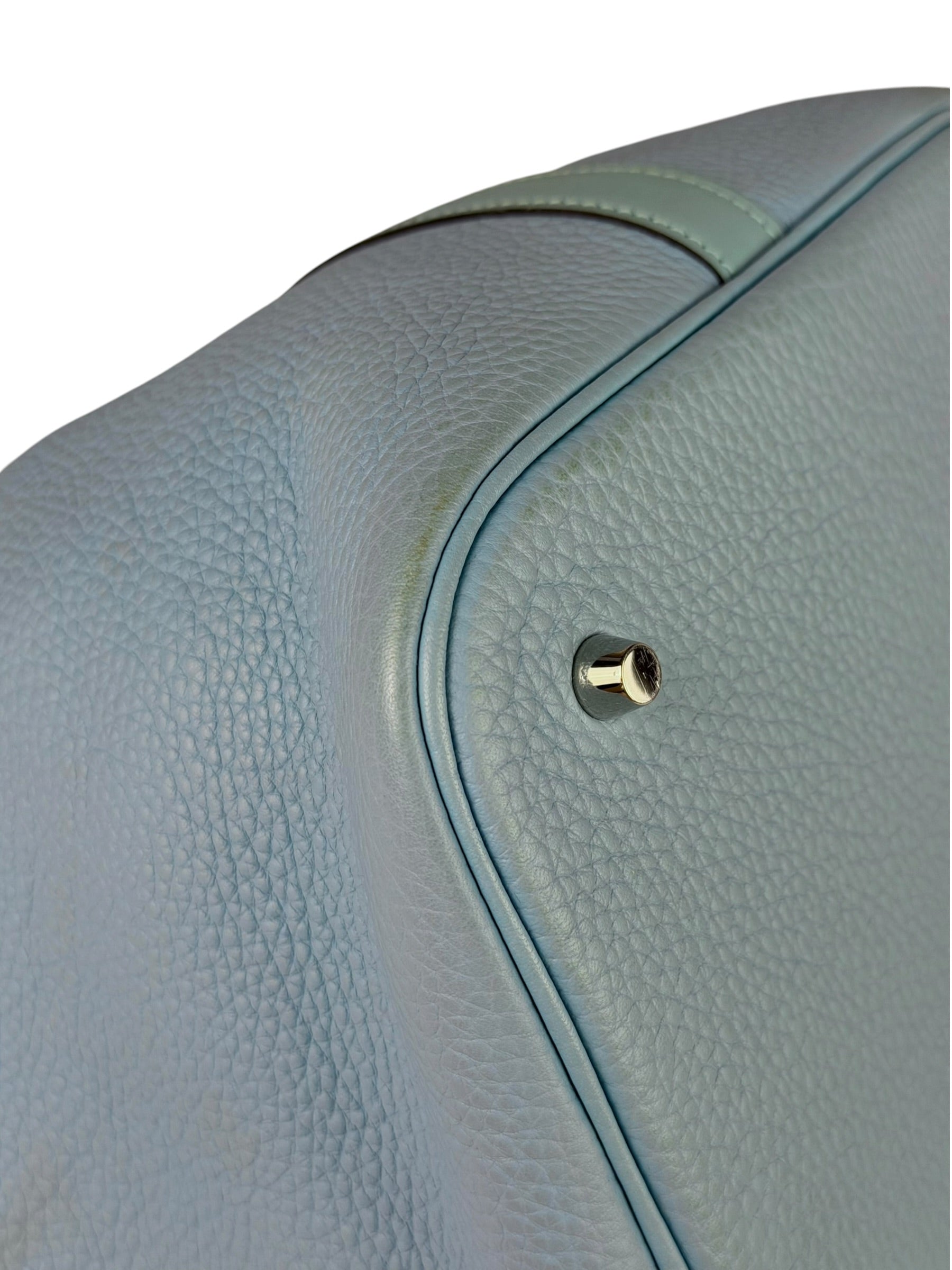 Hermes Blue Leather Picotin Lock 18 Bucket Bag