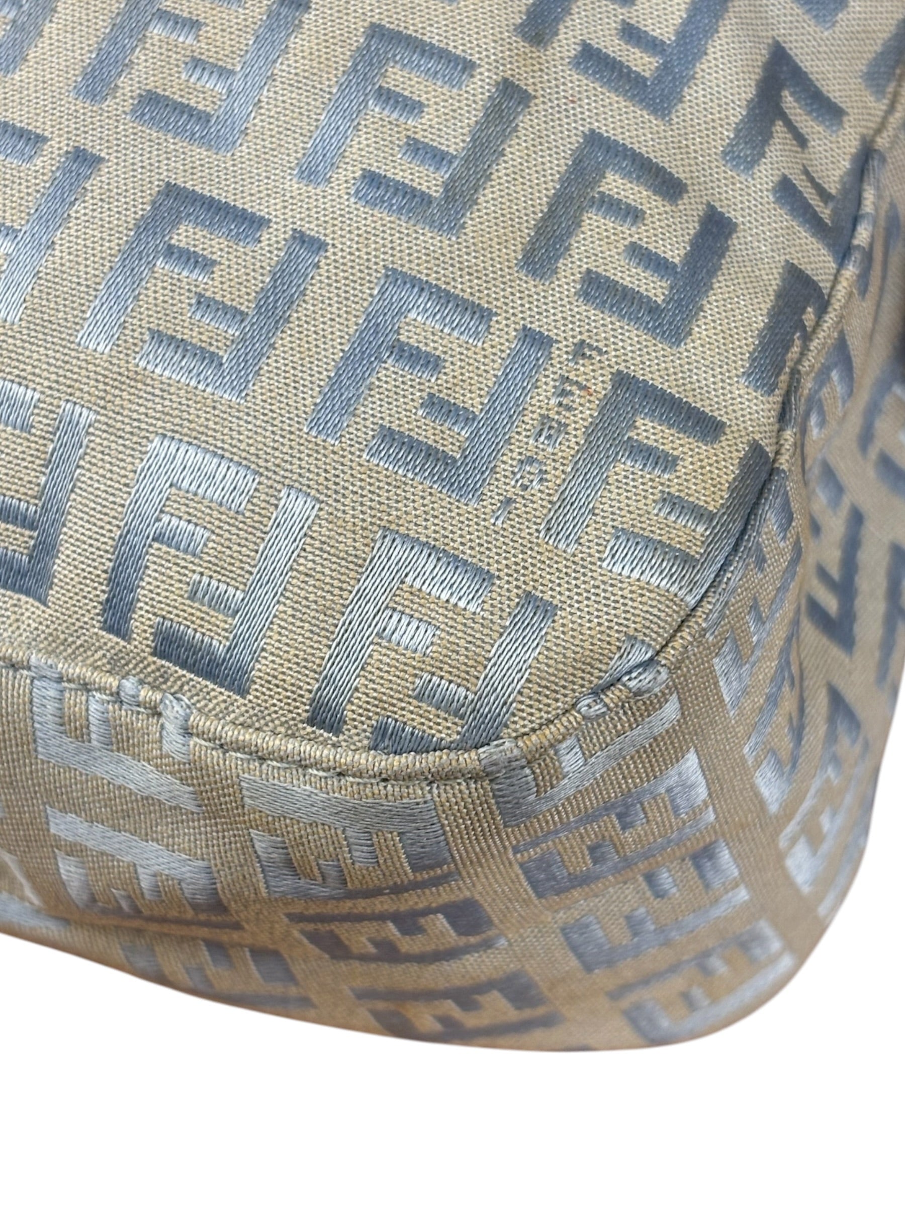 Fendi Vintage Blue Zucca Print Baguette