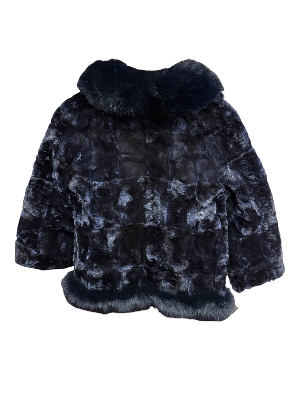 Vintage Donald Brooks Navy Ranched Fox/ Fox Fur Coat
