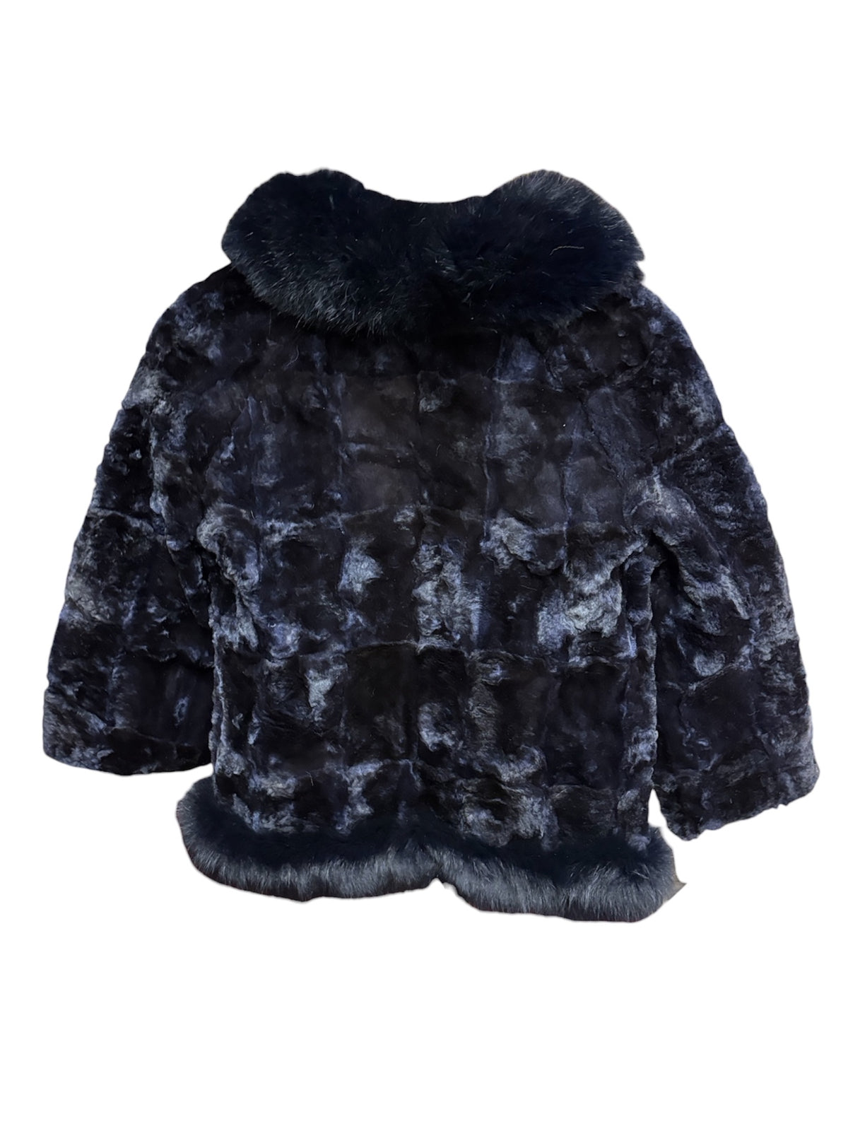 Vintage Donald Brooks Navy Ranched Fox/ Fox Fur Coat