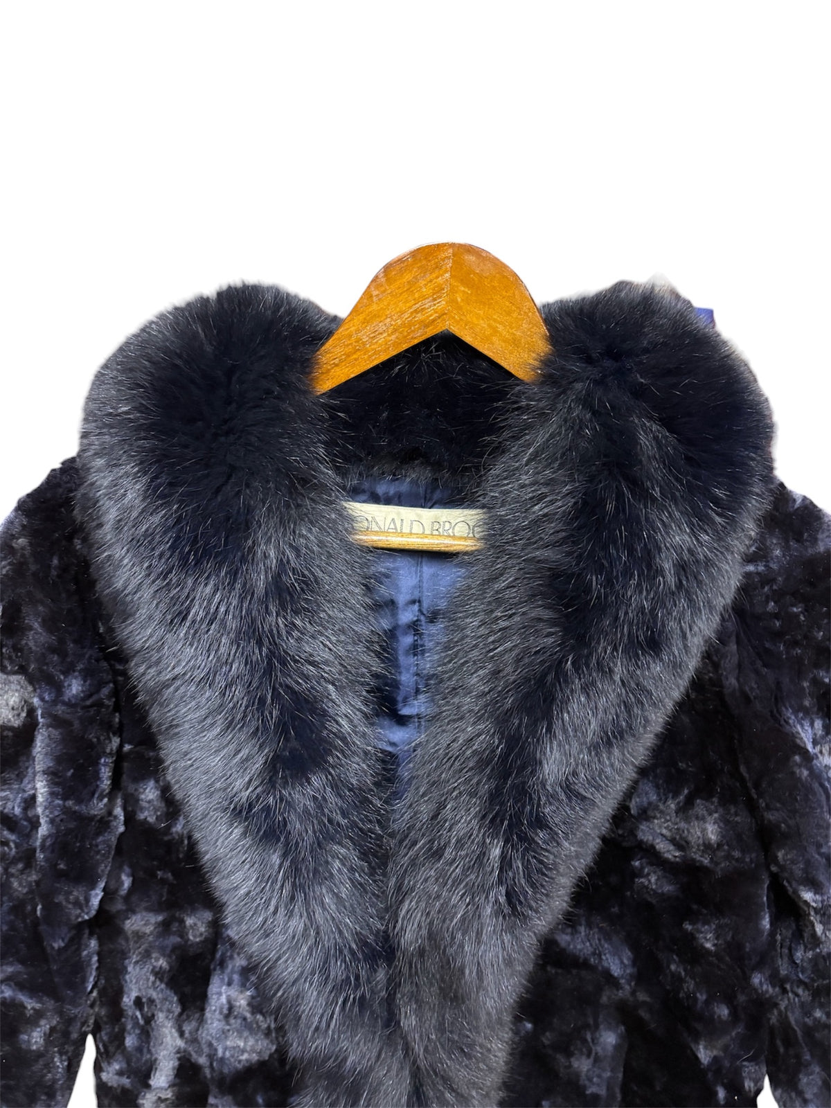 Vintage Donald Brooks Navy Ranched Fox/ Fox Fur Coat