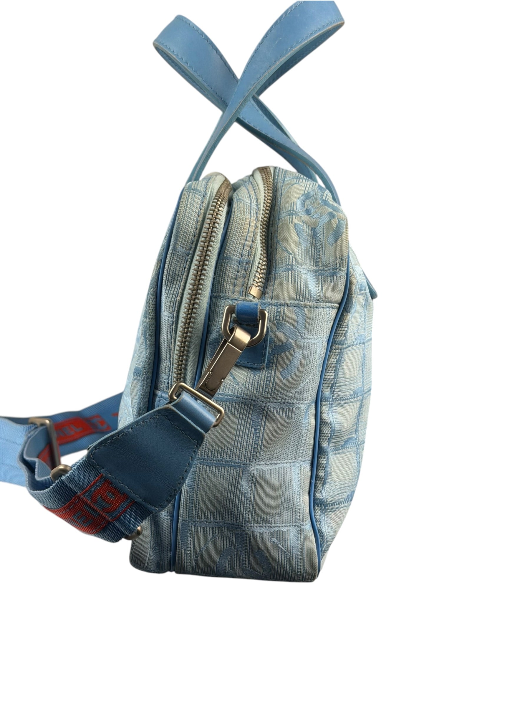 Chanel Blue CC Travel Line Tote Two-Way Bag