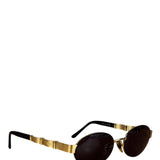 Fendi Gold/Black Oval Sunglasses