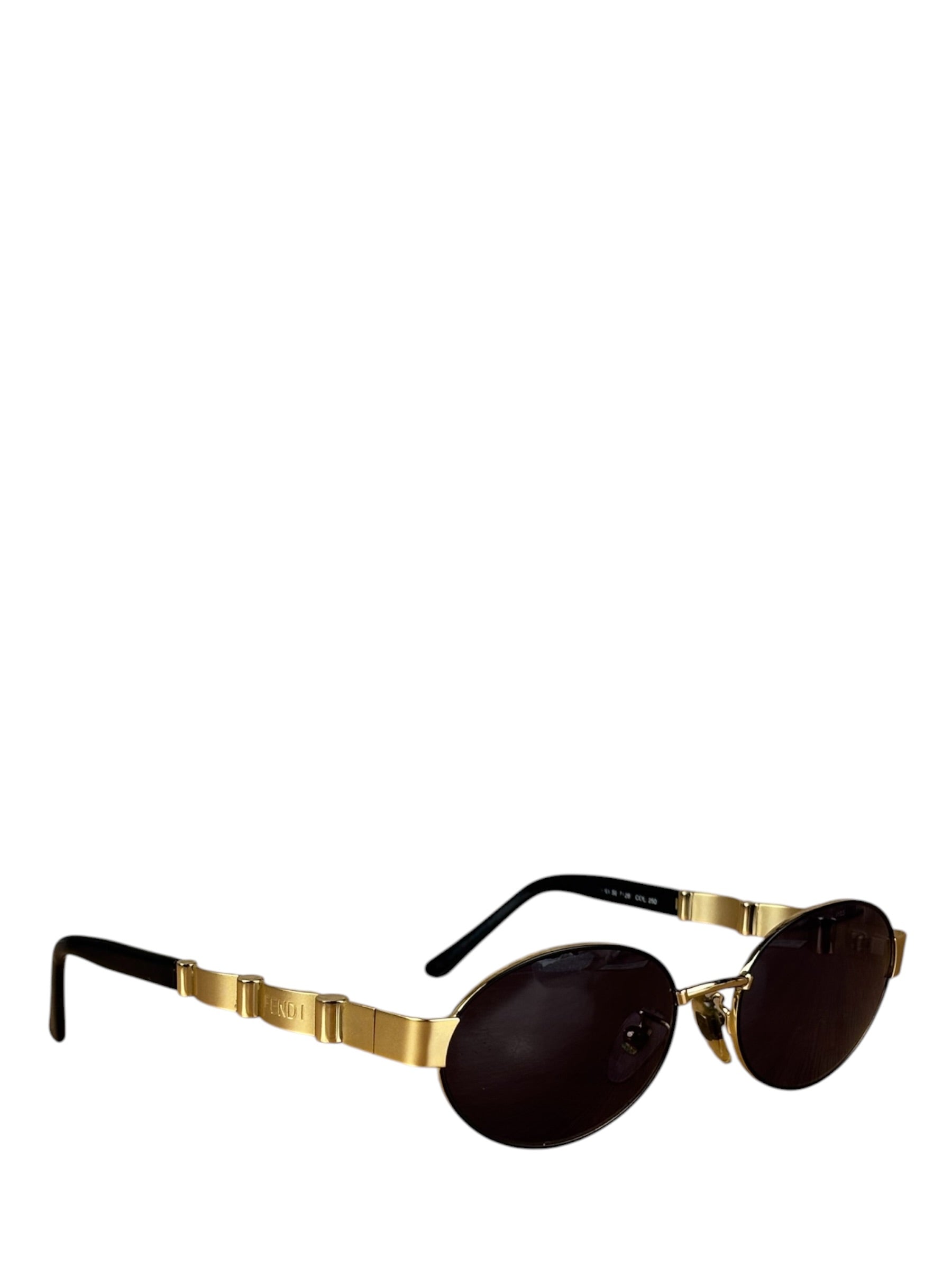 Fendi Gold/Black Oval Sunglasses