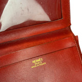 Hermes Red Leather Saumur Diane Boxcalf Cardholder