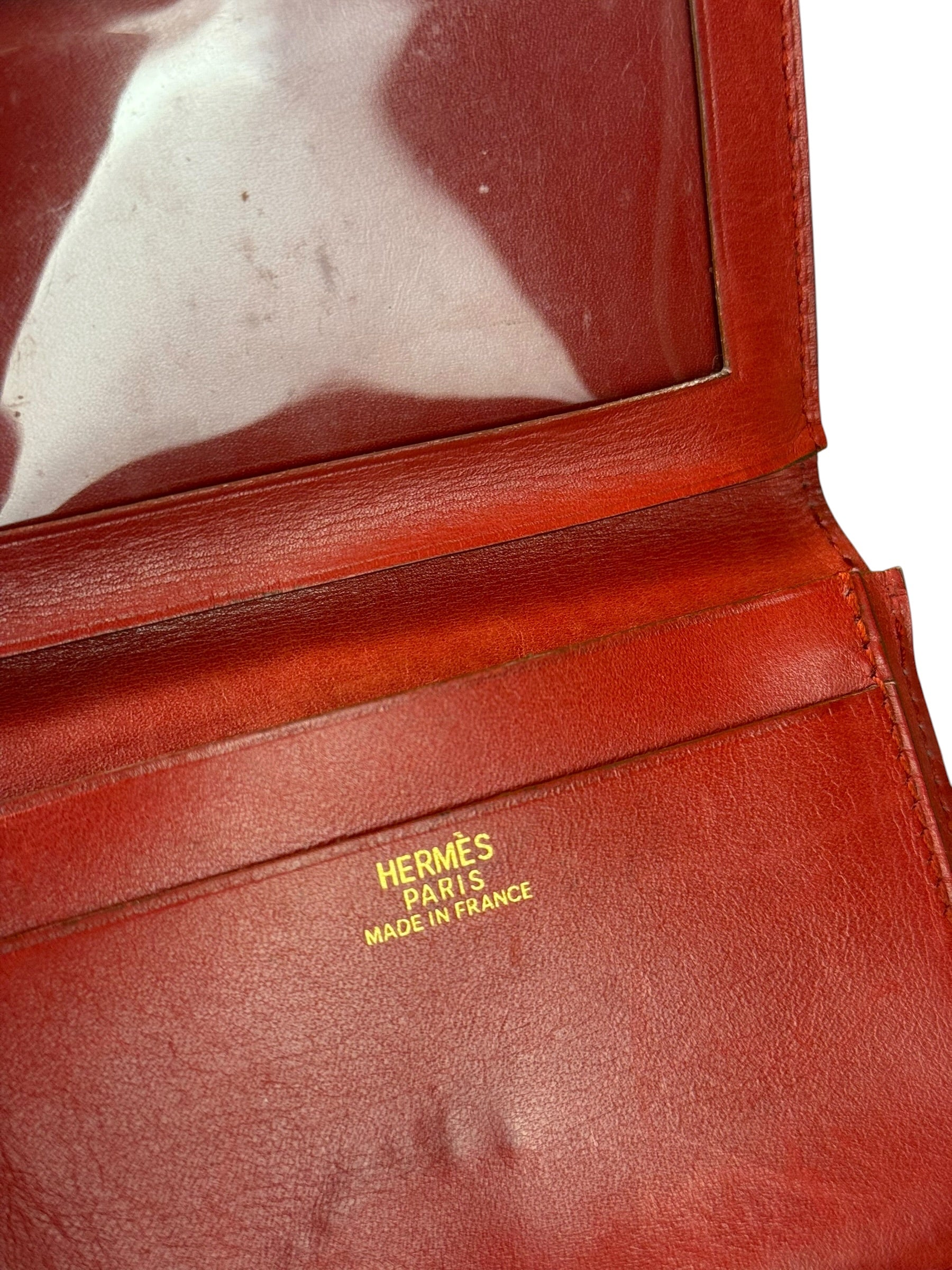 Hermes Red Leather Saumur Diane Boxcalf Cardholder