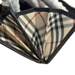 Burberry Black Leather Pebbled Folding Coin/Card Holder