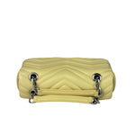 Gucci Yellow Leather Matelasse Marmont Shoulder Bag