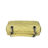 Gucci Yellow Leather Matelasse Marmont Shoulder Bag
