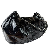 Chanel Black Patent Leather Camellia Petals Shoulder Bag 2010