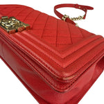 Chanel Red Quilted Caviar Boy Flap Bag 2019