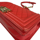 Chanel Red Quilted Caviar Boy Flap Bag 2019