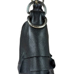 Yves Saint Laurent Black Leather St. Tropez Ruffled Hobo Bag
