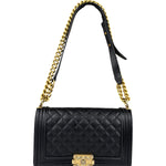 Chanel Black Caviar Leather Boy Bag
