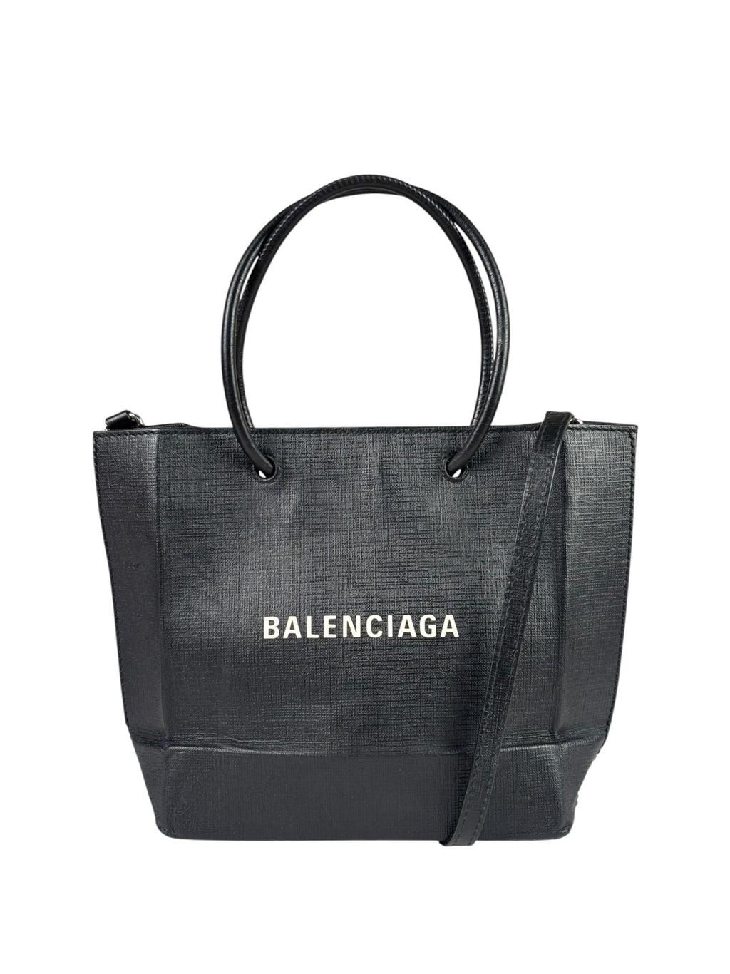 Balenciaga Black Leather Small Shopping Two-Way Tote