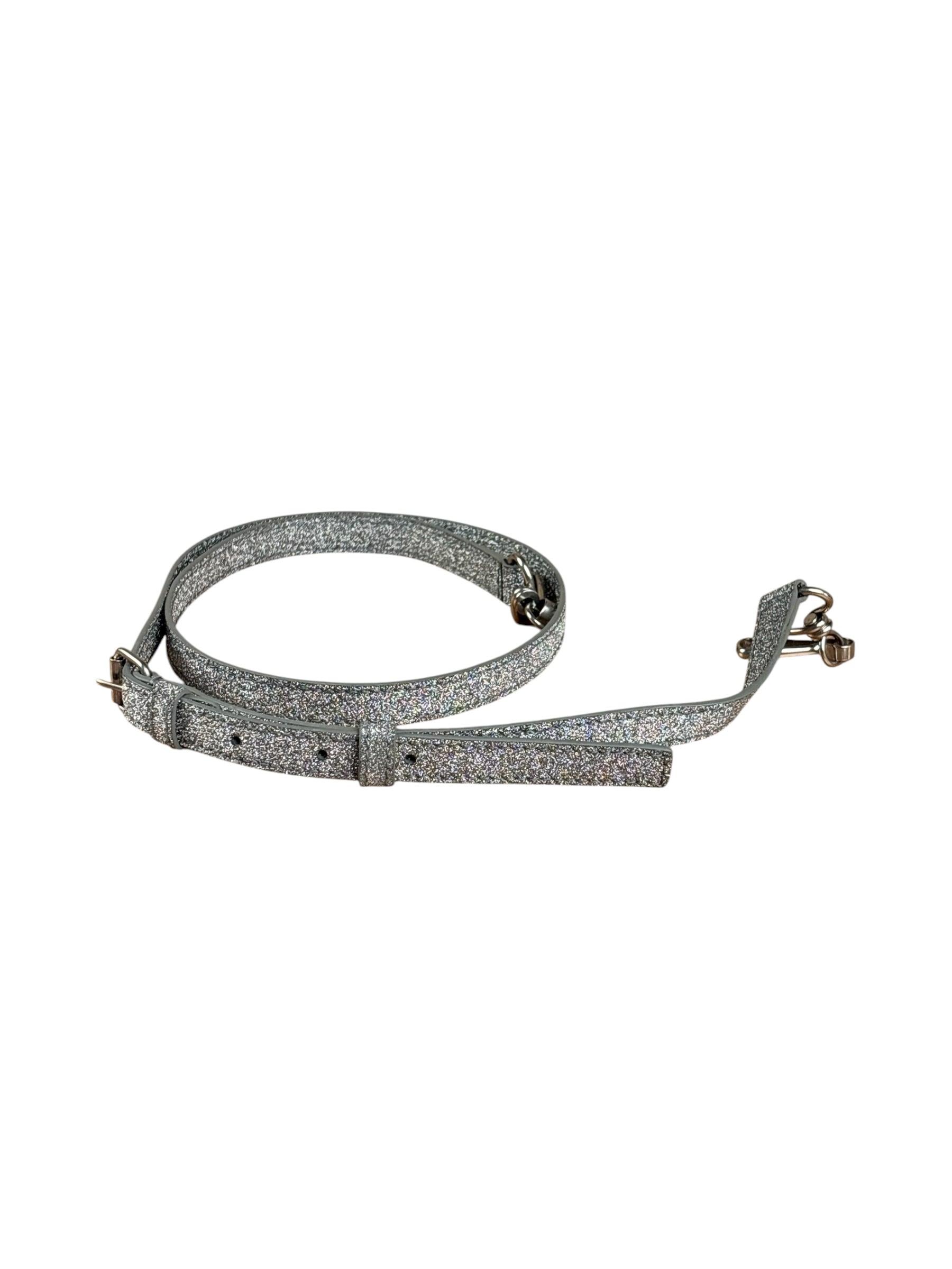 Balenciaga Silver GlitterLeather Triangle Two-Way Bag