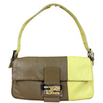 Fendi Yellow Wave Buckle Leather Baguette