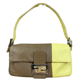 Fendi Yellow Wave Buckle Leather Baguette