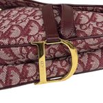Christian Dior Burgundy Leather Oblique Saddle Handbag