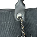 Chanel Black Canvas Pearl Deauville 2Way Tote 2019