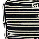 Chanel Black/White Leather Trim/Cloth Venise Biarritz Flap Bag 2019