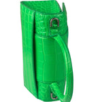 Balenciaga Fluo Green Crocodile Embossed Hourglass XS Two-Way Bag