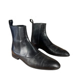Gucci Black Imprime Pattern Leather Chelsea Boot