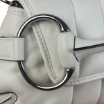 Gucci White Puffer Leather Horsebit Shoulder Bag