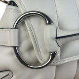 Gucci White Puffer Leather Horsebit Shoulder Bag