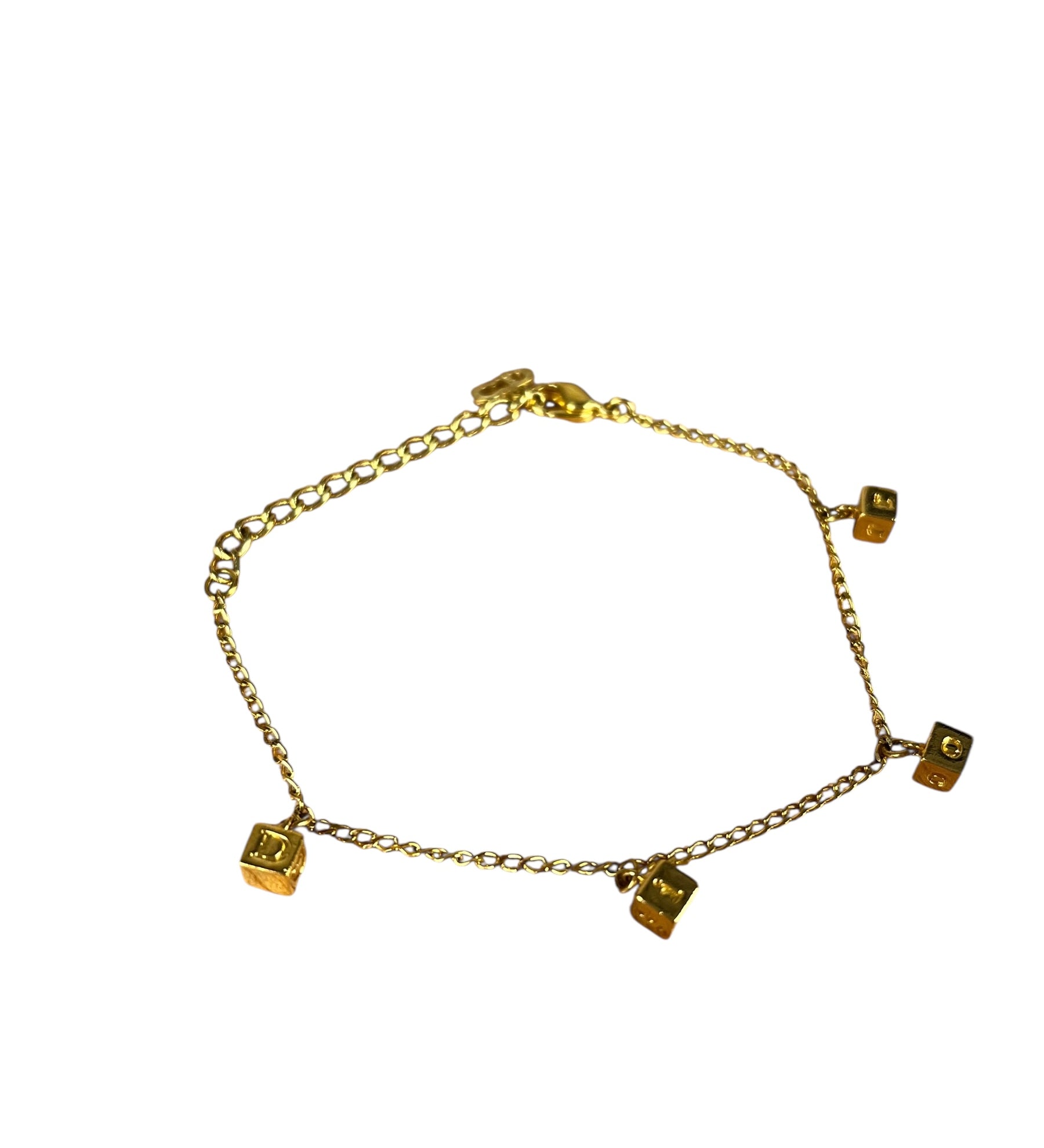 Dior Goldtone Letter Block Bracelet