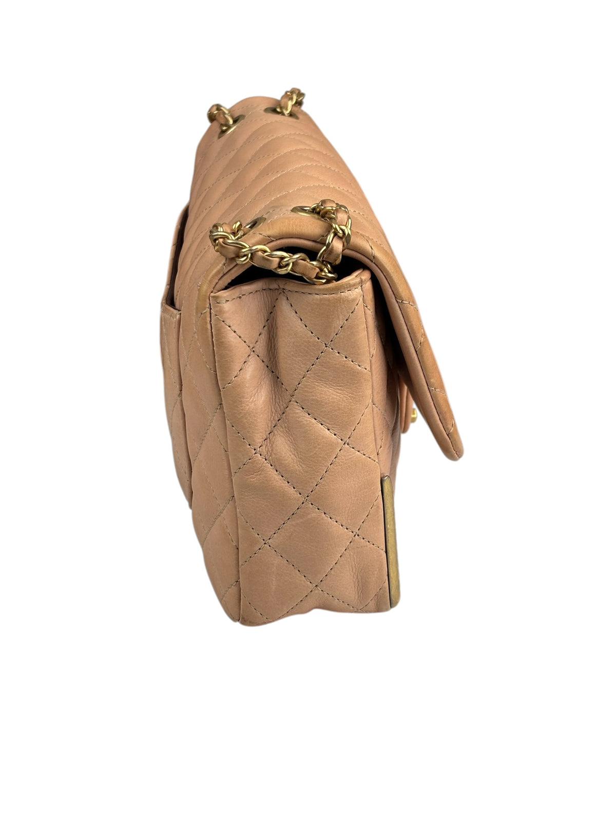 Chanel Blush Pink Quilted Lambskin Rock The Corner Flap Bag 2017