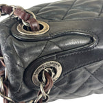 Chanel Black/Grey Quilted Calfskin Matelassè Iridescent Flap Bag 2009