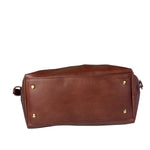 Vivienne Westwood Tan Brown Leather Perforated Orb Logo Shoulder Bag