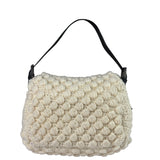 Fendi Vintage Leather Trim Knitted Wool Mamma Baguette