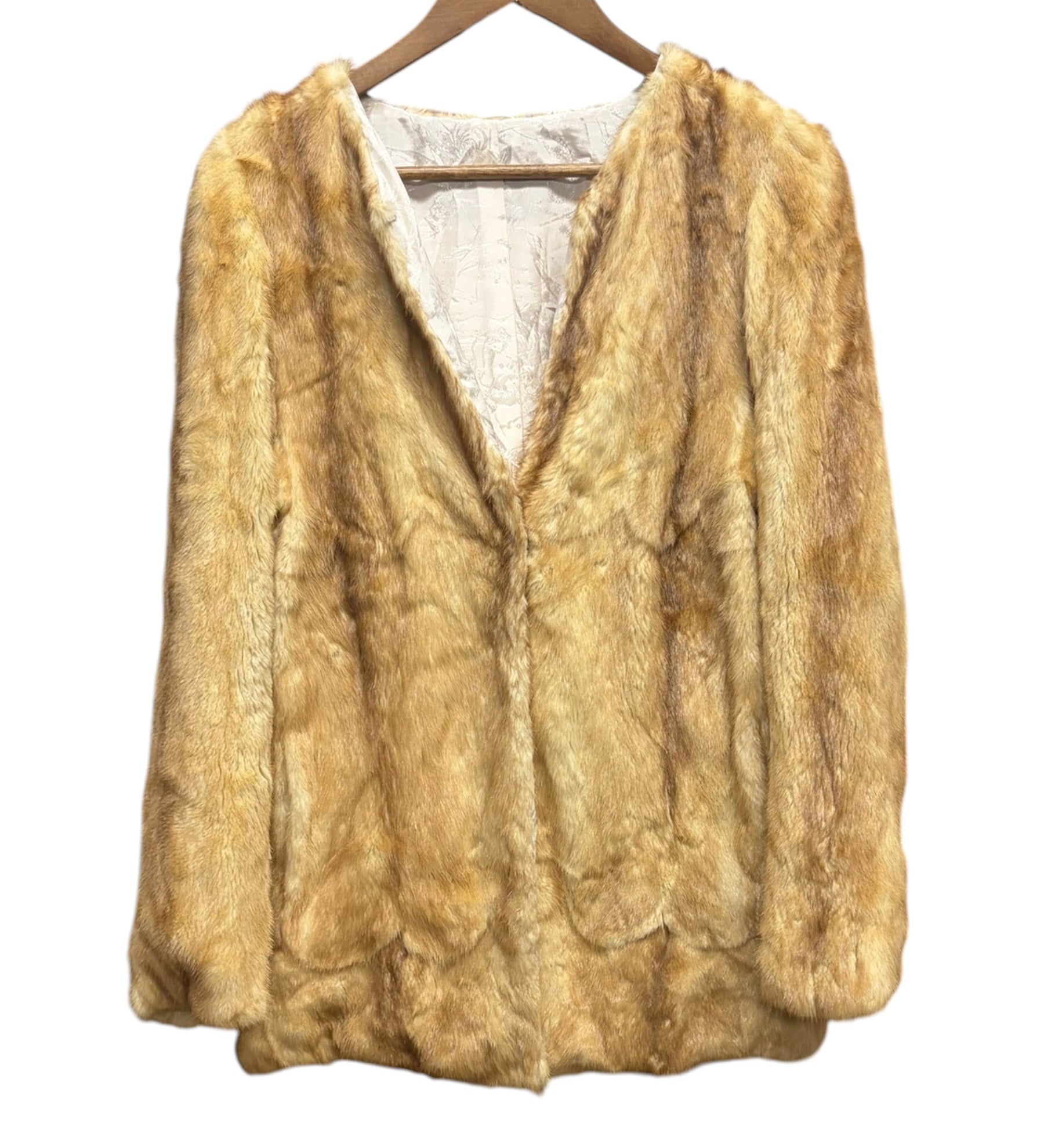 Vintage Beige Mink Fur Coat