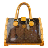 Louis Vuitton Vintage Brown Leather/PVC Monogram Ambre Tote