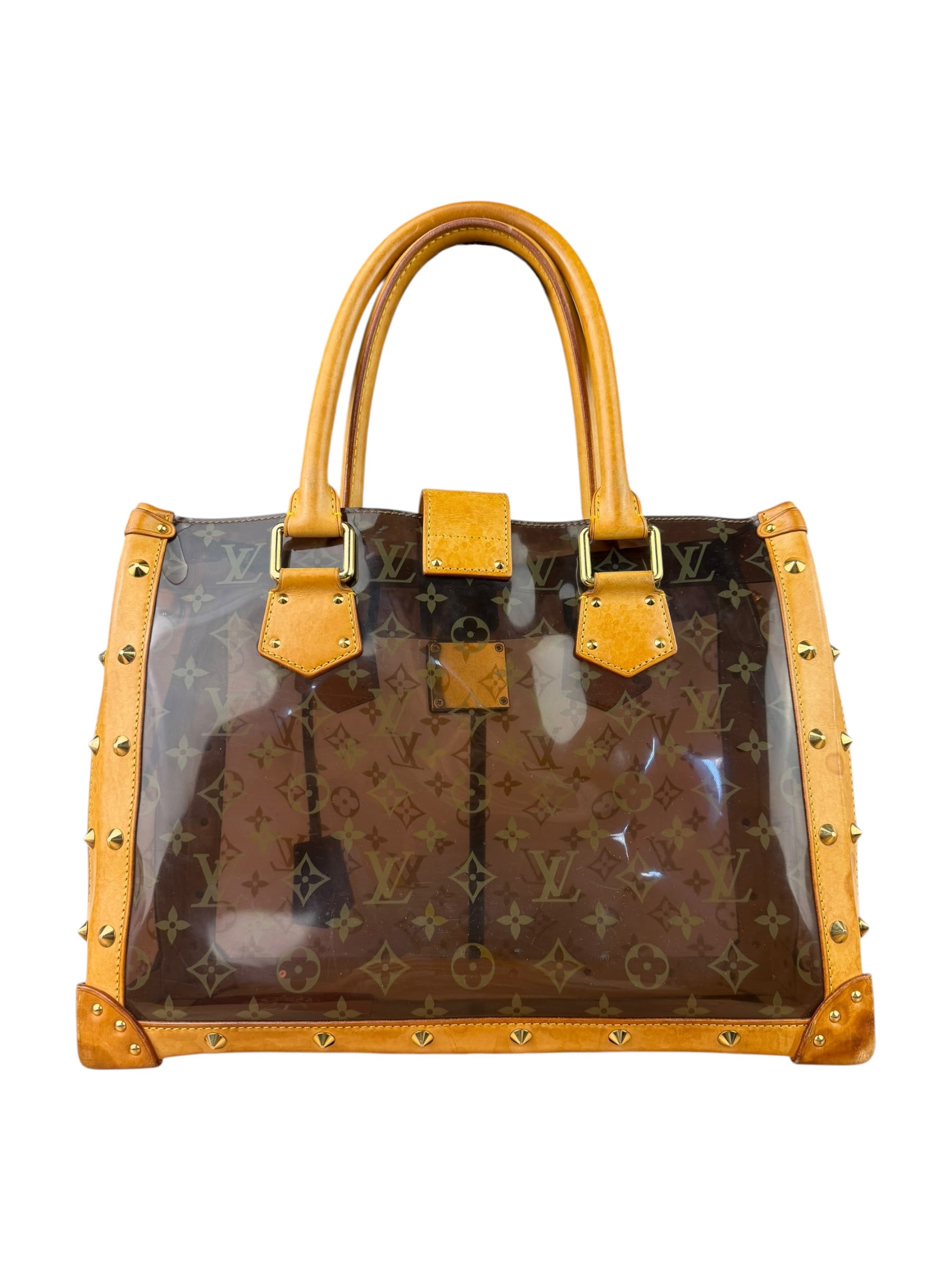 Louis Vuitton Vintage Brown Leather/PVC Monogram Ambre Tote