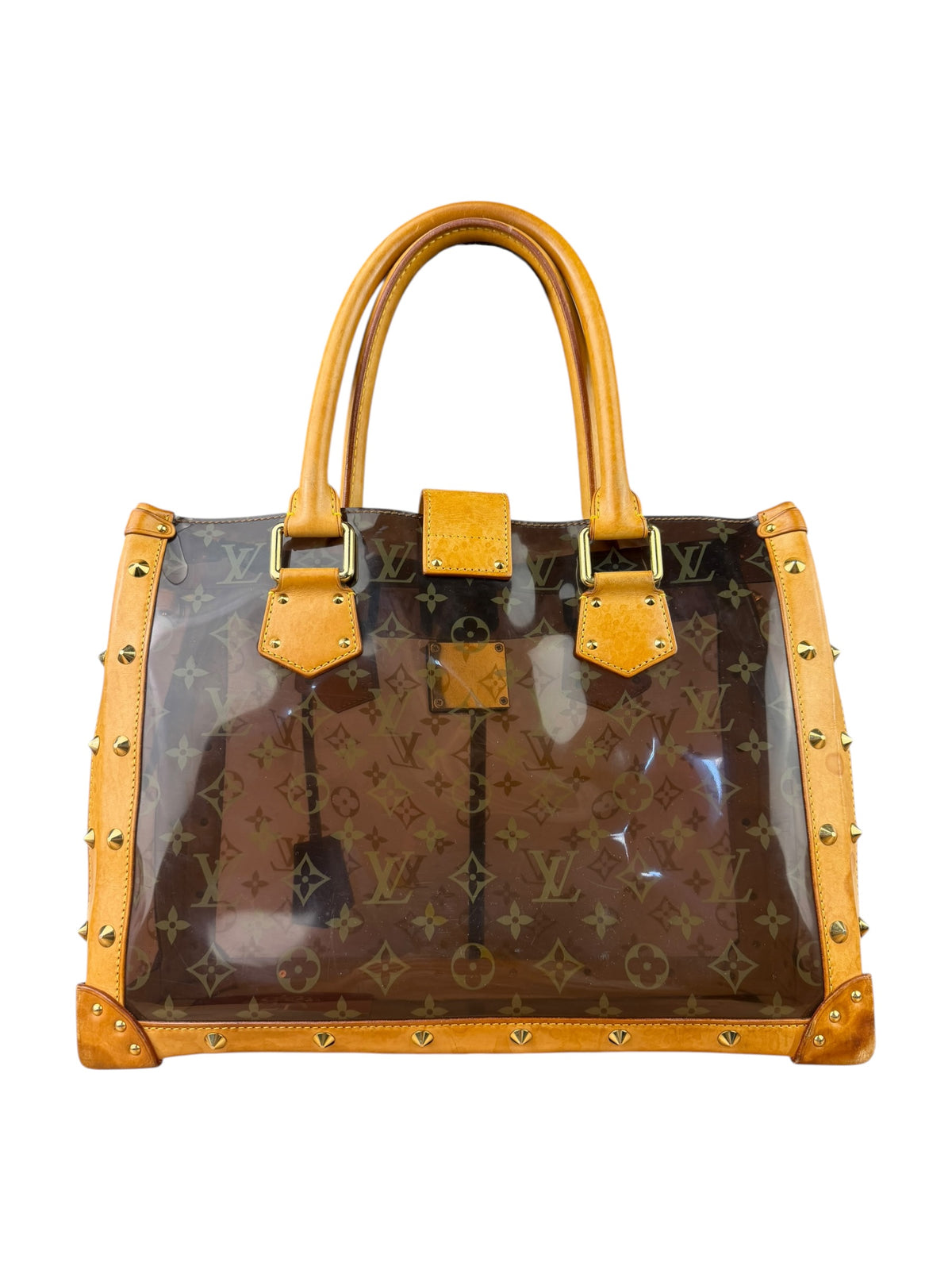 Louis Vuitton Vintage Brown Leather/PVC Monogram Ambre Tote
