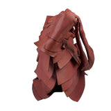 Yves Saint Laurent Dusty Rose Leather Tropez Ruffled Frilled Hobo Bag