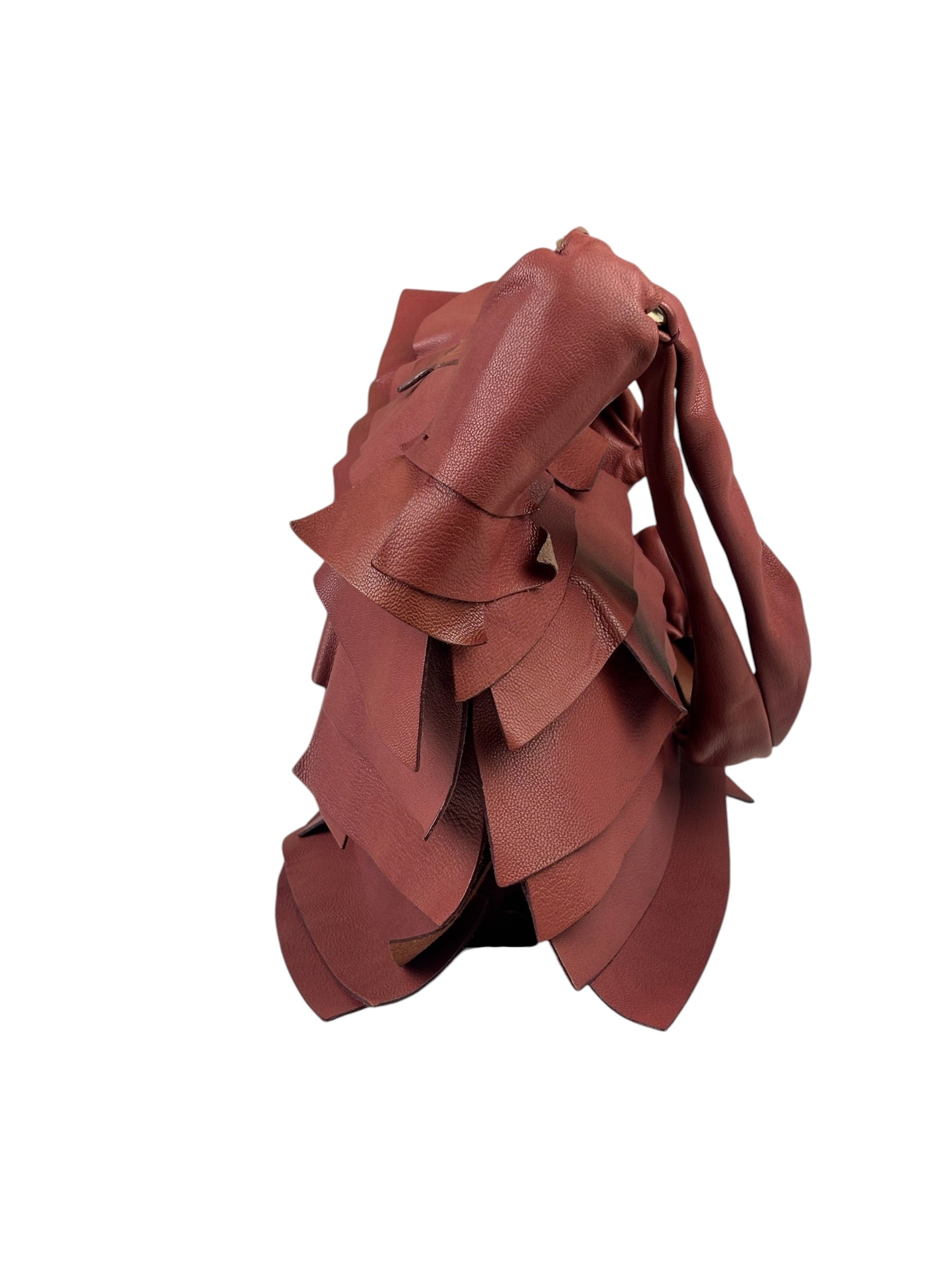 Yves Saint Laurent Dusty Rose Leather Tropez Ruffled Frilled Hobo Bag