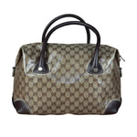 Gucci Vintage GG Coated Canvas Crystal Boston Handbag