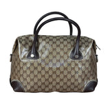 Gucci Vintage GG Coated Canvas Crystal Boston Handbag