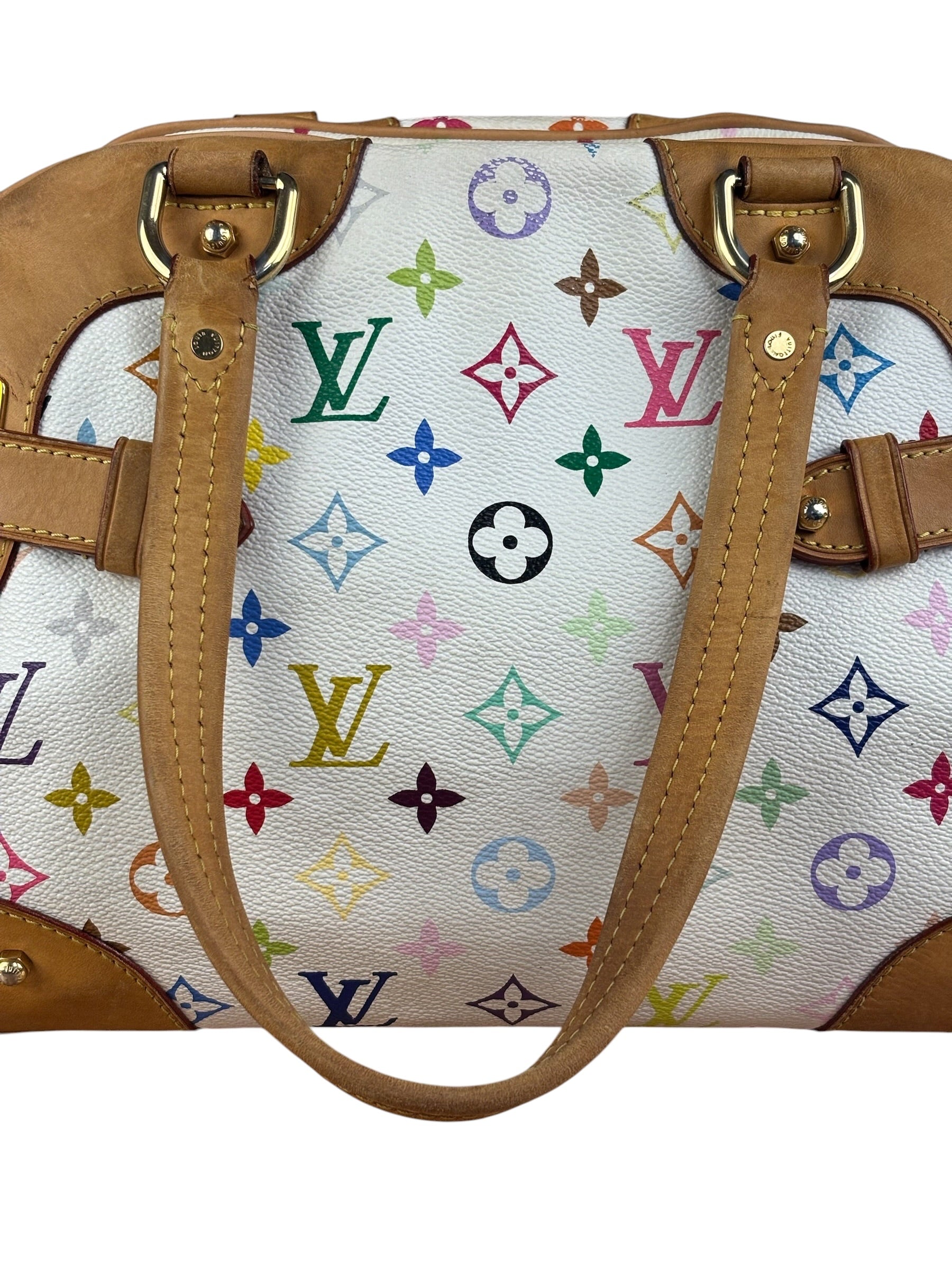 Louis Vuitton White Monogram Murakami Claudia Handbag