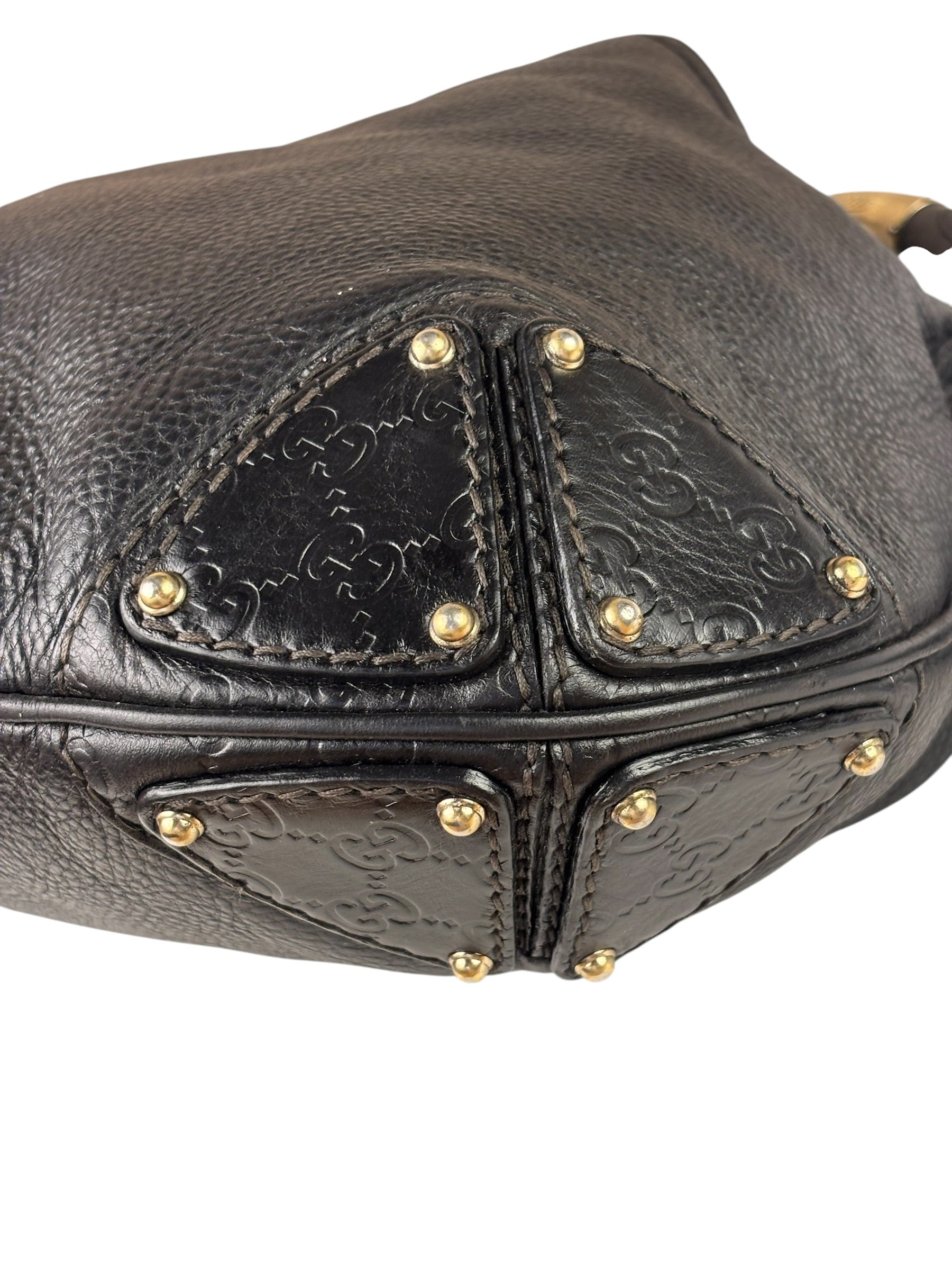 Gucci Black Leather Indy Hobo Bag