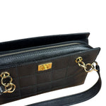 Chanel Black Choco Bar Stitch Caviar Chain Tote 2002