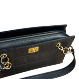Chanel Black Choco Bar Stitch Caviar Chain Tote 2002