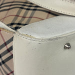 Burberry White Leather Trim Nova Check Shoulder Bag