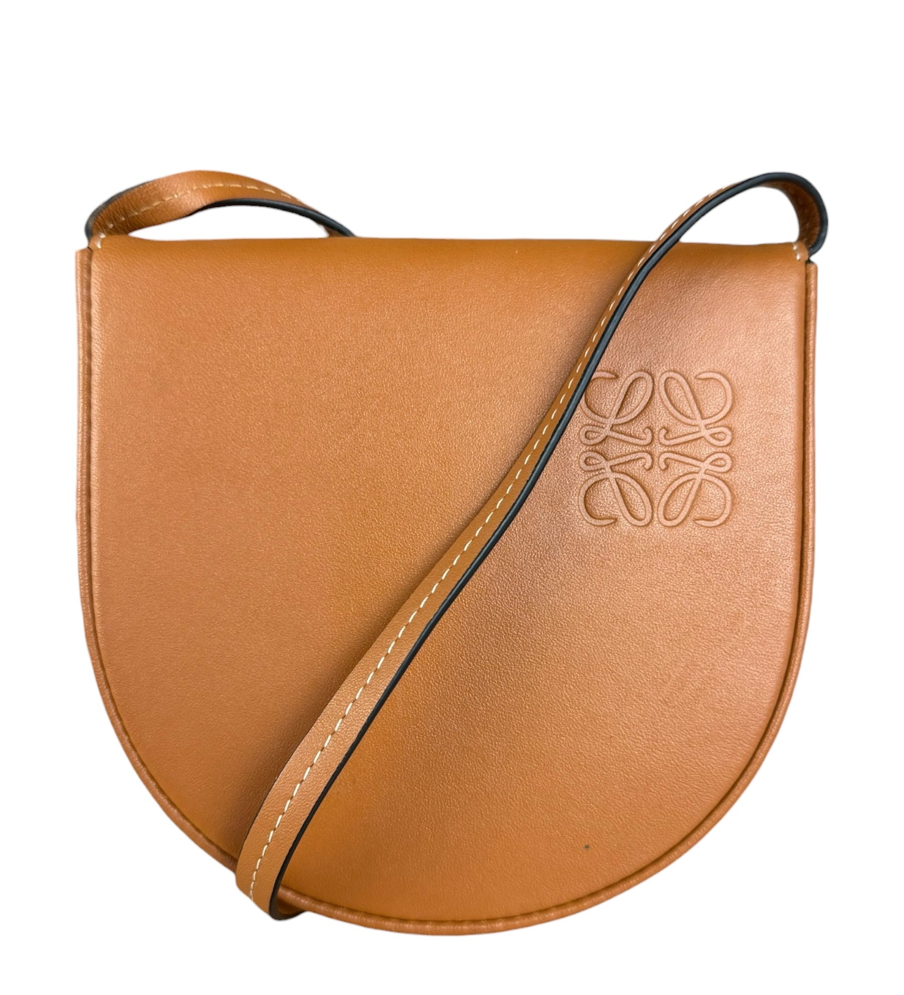 Loewe Camel Leather Heel Crossbody