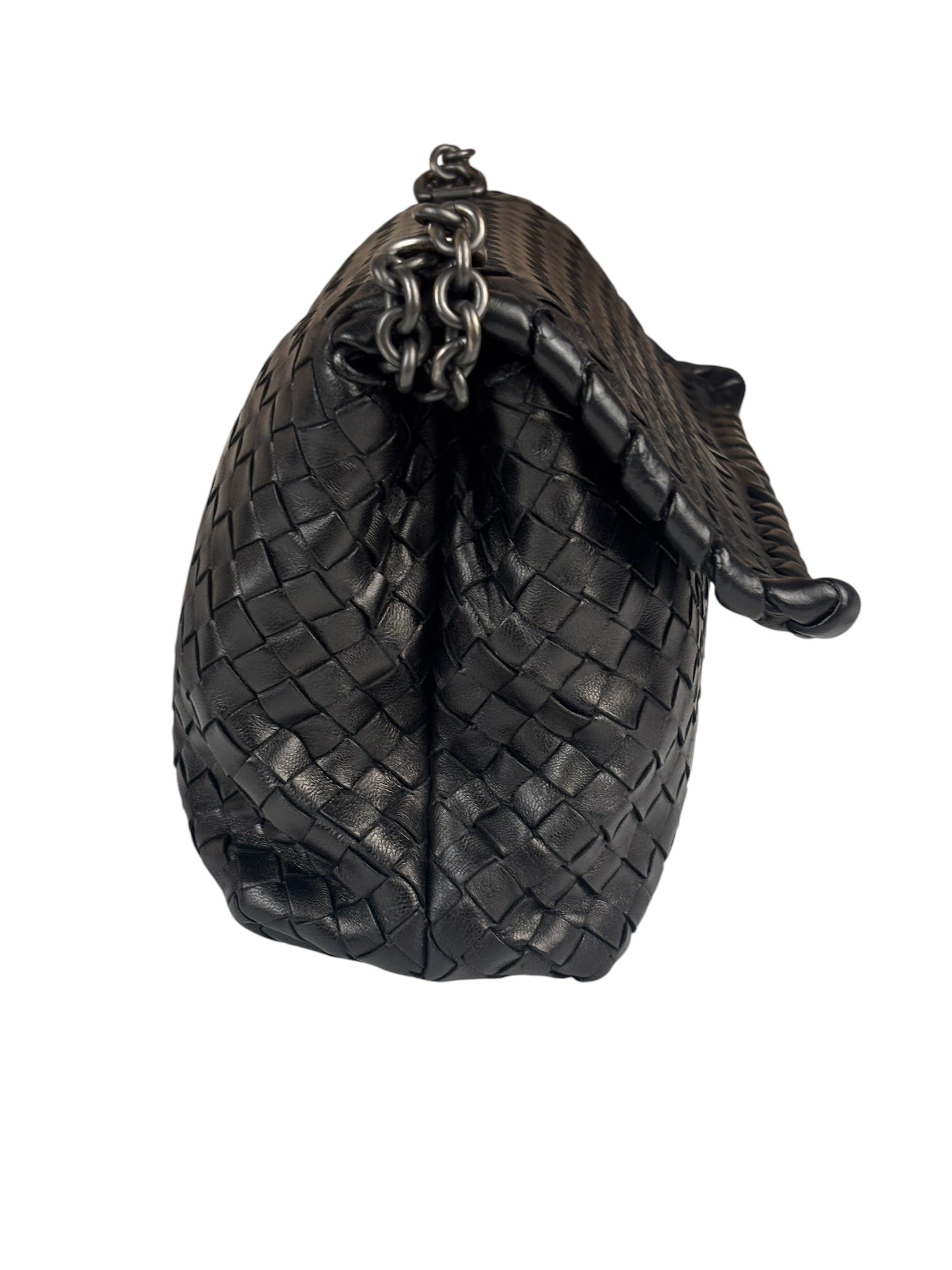 Bottega Veneta Black Intrecciato Shoulder Bag