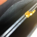 Chanel Vintage Black Chevron Leather Chain Bag